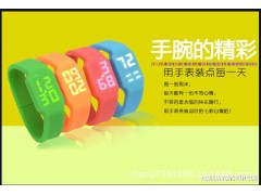 包邮新款产品时尚多功能LED果冻硅胶男女士儿童拍拍电子手表批发图1
