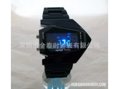 厂家批发新款LED飞行表，七彩电子表，多功能战斗机表，LED果冻表图1
