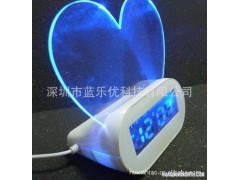 留言板闹钟 多功能LCD电子钟 透明时钟荧光留言板图1