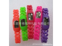 韩国热卖 糖果色麻花电子表 礼品表 可印LOGO 欢迎订做图1