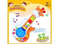 最新汇乐玩具 儿童电子琴吉他 按键光控炫音吉他52种音效歌曲0789图1