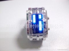 厂家直销LED电子手表，铁面骑士，二进制电子手表，双排灯LED手表图1