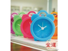 供应金运促销礼品硅胶旅行电子小闹钟（混6色）20台起批图1