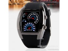 新款上市LED电子手表 扇形双显示仪表盘手表 航空手表支持混批图1