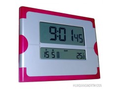批发定制 电子闹钟 立式、挂壁2用电子钟 带日期、星期、温度图1