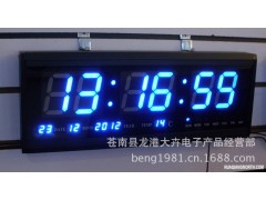 蓝光/绿光虹泰HT4819SM数码电子钟万年历LED数字钟静音挂钟客厅表图1