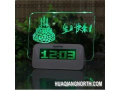 批发 好时达1140a留言板时钟 创意电子浪漫荧光板闹钟 共3组闹铃图1