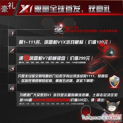 疯抢2000台 HKC X1游戏显示器疯狂抢购