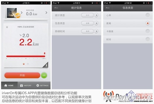 iriverOn专属APP你呈现全面健身数据