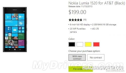 诺基亚Lumia1520只卖199！