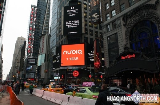 nubia周年庆获时代广场祝福 走红海外