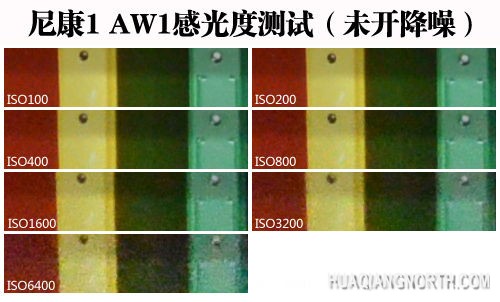▲未开降噪感光度测试结果