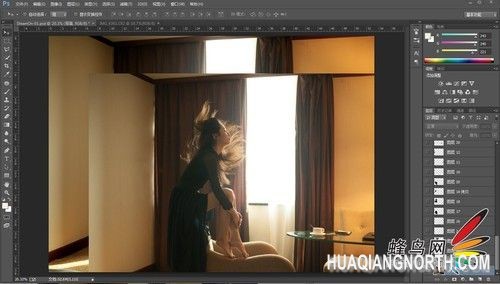 将人物图拖到场景图当中