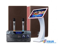 狮乐（SHILE）家庭KTV音响组合家庭影院套装家用卡拉OKAV108+KTV8粉+立式点歌机+无线话筒 配2T硬盘图1
