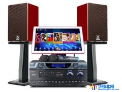 狮乐（SHILE）家庭KTV音响组合家庭影院套装家用卡拉AV108+KTV8红+台式点歌机+无线话筒+支架 配2T硬盘图1
