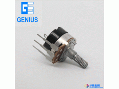 台湾GENIUS直销R2410S  B500K旋转带开关电位器  金属柄  免费拿样图1