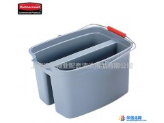 乐柏美Rubbermaid双格桶 污水净水分隔桶 18升PA专用2617图1