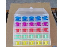 包邮胜家重机兄弟蝴蝶台湾产家用缝纫机25个彩色锁芯塑料送梭芯盒图1