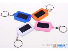 俱竞阳三头LED高聚光太阳能充电手电筒随身携带迷你小手电可应急图1