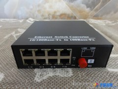 供应TSKYEE/天野TY-CX01G-8DA单模单纤百兆光纤交换机 1光8电百兆光纤收发器 工业级1光8电收发器图1