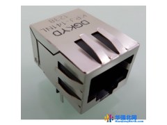 屏敝座ＲＪ４５无灯带卡　集成网络变压器插座兼容ＨＲ９０１１０１Ａ应用 百兆电脑连接器厂家供应图1