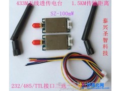 泰兴圣智科技SZ-100mW无线模块433M远距离数传电台收发一体单片机TTL/232/485无线组网无线抄表自动跳频图1