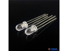 质保三年纯黄金线焊接环保5mm圆形有边超高亮白发透明红翠绿双色直插LED发光二极管亿光5mm红翠绿双色图1